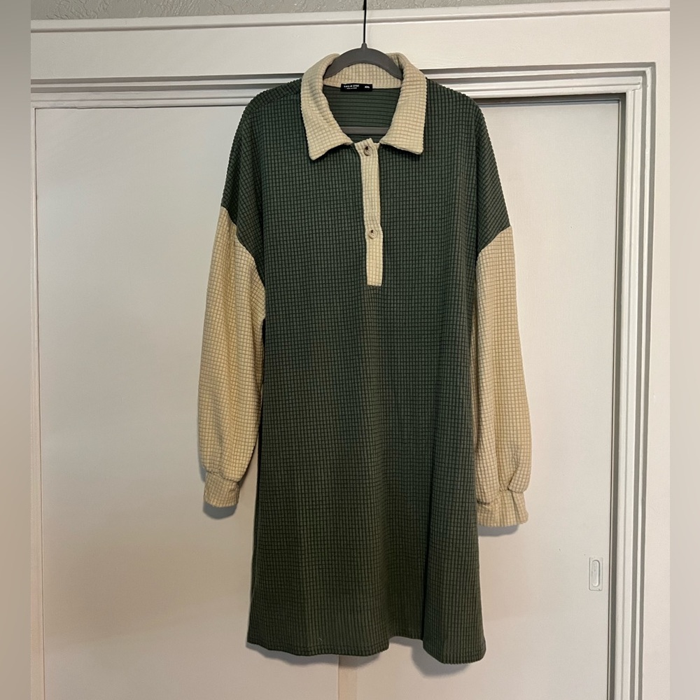 Green & Cream dress
